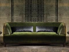 Goya low linear sofa in velvet