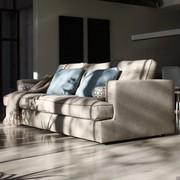Kansas sofa in the model with seat and backrest cushion with contrasting profile