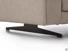 Detail of metal stirrup foot in polished titanium finished