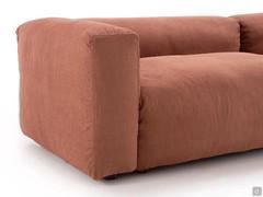 Detail of proportions between armrest, generous seat and low backrest