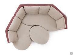 Top view of the classic sofa composition Ravel, complete with ottoman