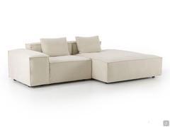 Square sofa with big peninsula, covered in Capri fabric 100% linen