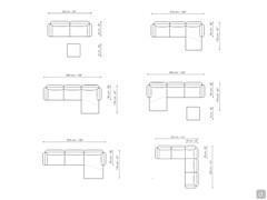 Examples of compositions that can be realised with Blend sofa elements by Bonaldo