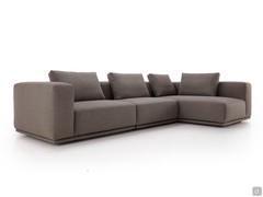Paros sectional sofa, here proposed with dormeuse peninsula and complete with back cushions