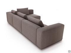 Rear view of the Paros sofa made up of modular elements that define the seats