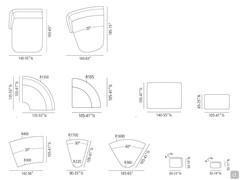 Modularity available for chaise longues, curved corners, ottomans and decorative cushions