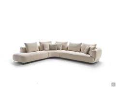 Galway sofa comprising end piece with armrest, curved corner and panoramic end piece