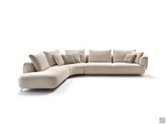 Galway curved corner sofa with armrest on one side and open peninsula on the other