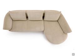 Top view of the Galway sofa with curved peninsula slightly tilted outwards