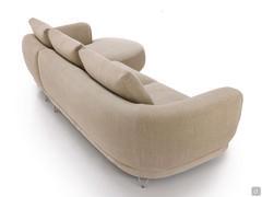 Detail of the curved profile of the backrest joined to the armrest