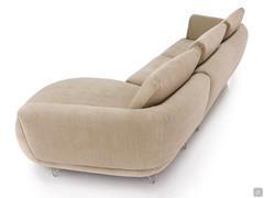Detail of the Galway sofa with peninsula, here proposed with high metal feet