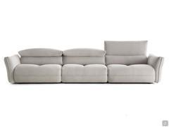 Detail of the Monterey linear sofa offered here with additional armrests and adjustable backrests 