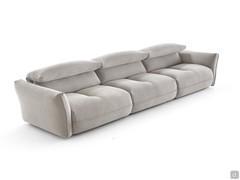 Monterey linear sofa consisting of three seats with optional armrests added