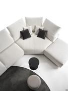 Detail of the cosy XXL shaped corner measuring 184 x 184 cm, with reclining backrests for maximum comfort when relaxing