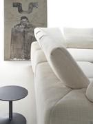 Detail of the backrest cushions with reclining mechanism that allows their inclination to be adjusted