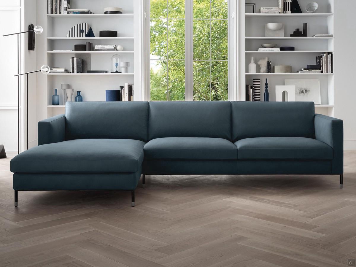 Merlin sofa in a composition with one of three available chaise lounges