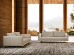 Niles linear sofa with wide, comfortable seating, resting on anthracite finish metal sled