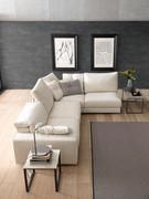 Detail of the Dayton sofa with liftable back cushions