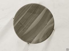 Top view of the seat of the Baiko stool in gray walnut