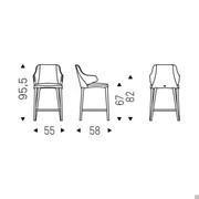 Wanda by Cattelan bar stool with arms - Scheme model A