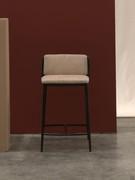 Sangay high-backed stool made of thick full-grain leather
