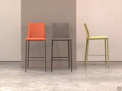Akira 2.0 stools available with metal legs or fully upholstered like the seat