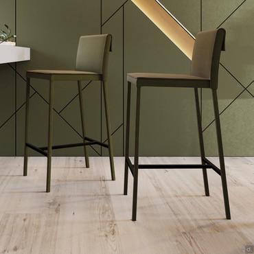 Fixed stool upholstered in leatherette or fabric Scotland