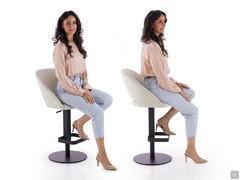 Niva stool - Ergonomics and seating proportions of the version with round floor plate and square footrest (model B)