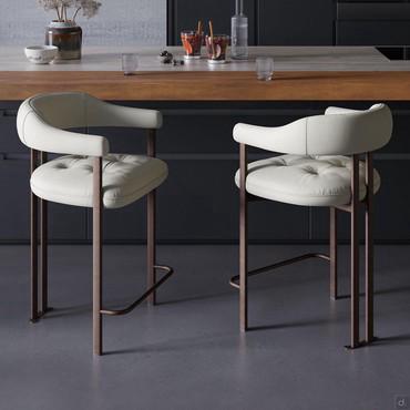 Greta quilted leather stool by Cattelan