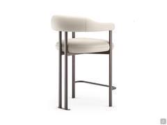 Greta quilted leather seat stool by Cattelan, with tall, slender metal frame