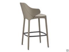 View from the back of Wanda by Cattelan bar stool with arms and perimetral metallic footrest