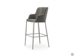 Magda stool by Cattelan in the version with armrests and smooth backrest. Available with metal frame (as in photo) or in solid ash wood