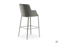 Magda stool by Cattelan, with frame in Titanium embossed metal and seat with armrests