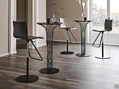 Toto stool set by Cattelan, upholstered in leather and with height-adjustable round base