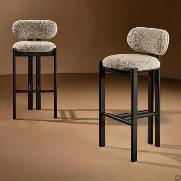 Mailea low-backed upholstered stool