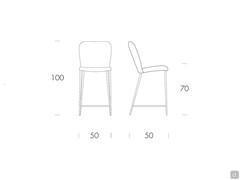 Side leather kitchen stool, also available in fabric, velvet and imitation leather - Dimensions