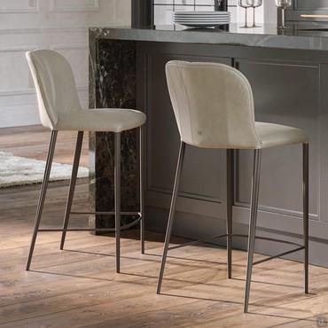 Beige leather kitchen stool Side