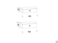Fly TV stand - single drop-down door models, width cm 150