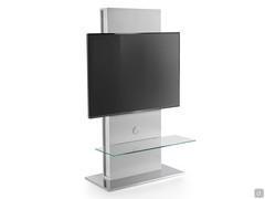 Tonal TV unit swivel by 360° with clear glass shelf