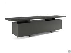 Seneca TV stand by Cattelan in the matt graphite version with lacquered top to match the structure