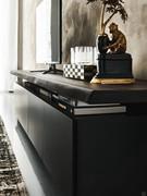 Detail of the top with irregular solid wood edges of Cattelan's Seneca TV stand