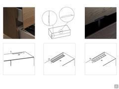 Base unit with drawers and deep drawer - Opening methods and optional cable hole set