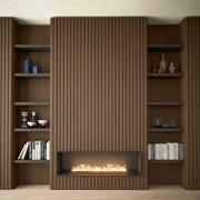 Lounge bookcase column in Tobacco oak wood