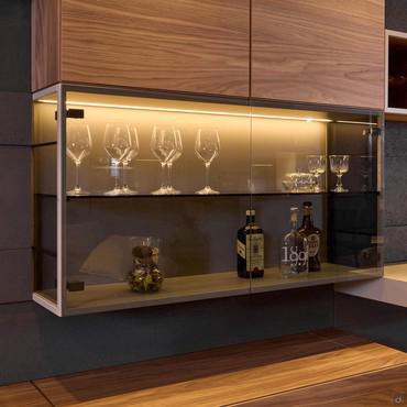 Freehand wall-mounted display cabinet