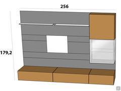 FreeHand 13 Wall System: Overall dimensions and proportions of the 256 cm composition