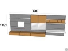 FreeHand 13 Wall System: Overall dimensions and proportions of the 480 cm composition