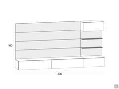 Replay 06 wall system - dimensions of model B measuring cm 330