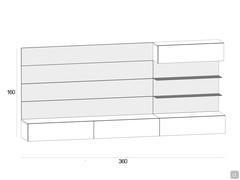 Replay 06 wall system - dimensions of model C measuring cm 360