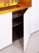 Interior of wardrobe module with water vapour chimney in DC dark wood-effect melamine