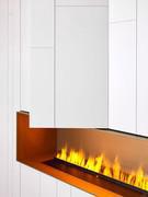 Detail of linen matt lacquered wood fronts with matching 2:2 metal insert work (the latter only available on design)